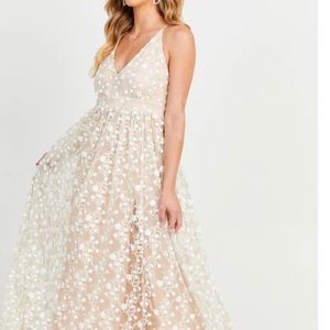 Altar’d State Caledonia Dress size large lacy white/nude